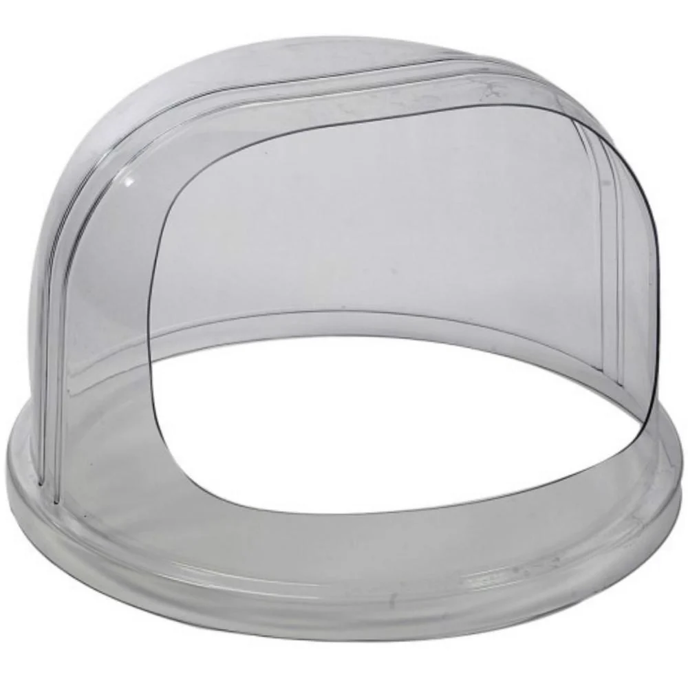 Transparente Vollhaube aus Acryl für Zuckerwattemaschinen, komplett geschlossen mit rundem Design, passend für Geräte mit ca. 67 cm Durchmesser, dargestellt vor weißem Hintergrund.