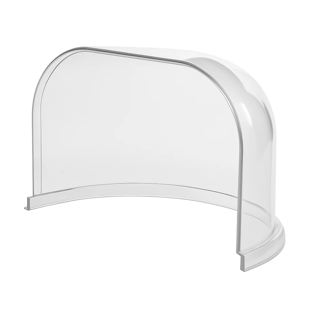Vollständige Schutzhaube aus klarem Acryl für Zuckerwattemaschinen mit ca. 67 cm Durchmesser, ideal zum Schutz vor Zuckerflug, Staub und Berührungen – abgebildet vor weißem Hintergrund